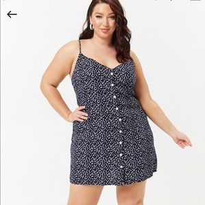 Mini   blue with white pocka dots dresa